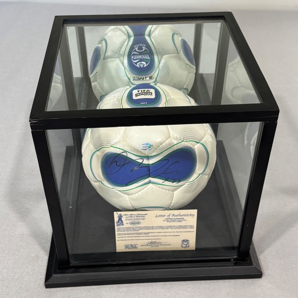 Adidas Soccer Ball David Beckham Autographed White Blue Teamgeist MLS Signed LOA